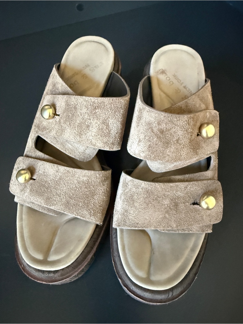 Rag & Bone Sommer Wedge Sandals Taupe Suede Platform EU 37 - Picture 5 of 13